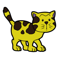 Cat cartoon illustration isolated on white background for children color book