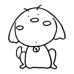 Dog cartoon illustration isolated on white background for children color book