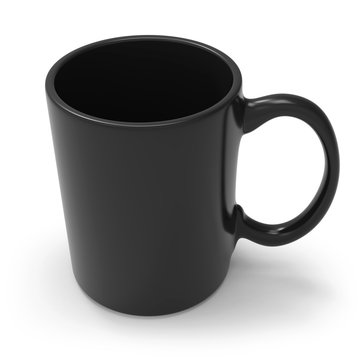 Black mug isolated on white background