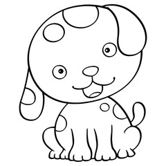 Dog cartoon illustration isolated on white background for children color book