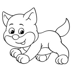 Dog cartoon illustration isolated on white background for children color book