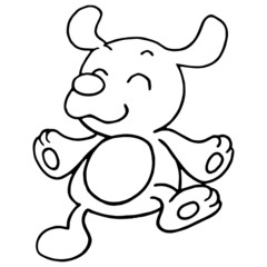 Dog cartoon illustration isolated on white background for children color book