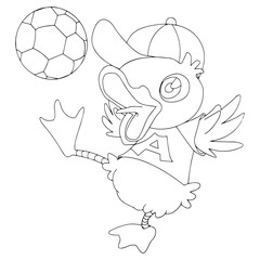 Duck cartoon illustration isolated on white background for children color book