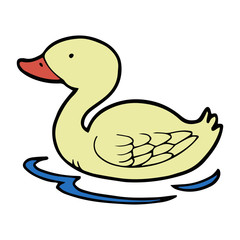 Duck cartoon illustration isolated on white background for children color book