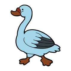 Goose cartoon illustration isolated on white background for children color book