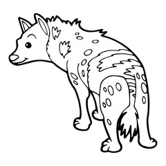 Hyena cartoon illustration isolated on white background for children color book