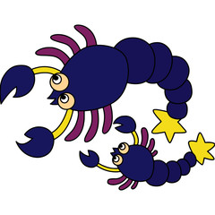 Lobster cartoon illustration isolated on white background for children color book