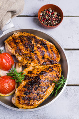 Fried chicken breasts