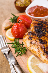 Fried chicken breasts