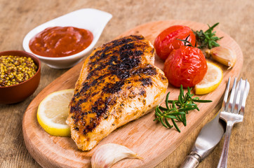 Fried chicken breasts