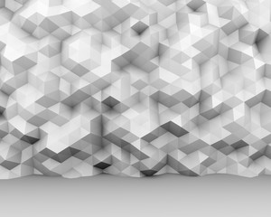 Abstract white triangle polygon wall