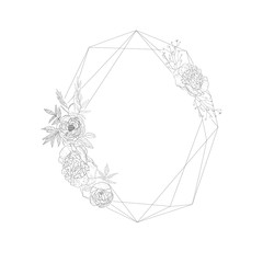 Floral frame with christal.