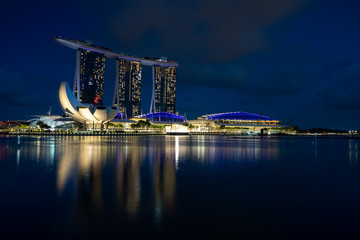 Singapore Marina Bay skyline.
