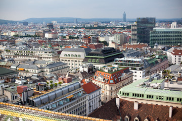 Vienna cityscape in Austria, view over city centre