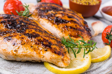 Fried chicken breasts