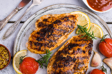 Fried chicken breasts