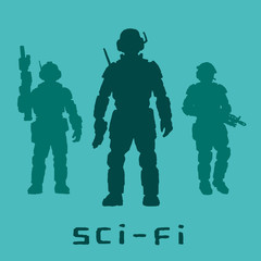 the soldiers of the future. vector illustration.