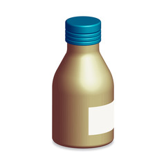 3D Medical Glass Bottle. Vector illustration