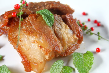 fried pork or deep fried pork  (Thai food)