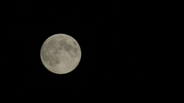 Full moon in the sky.  Recorded in 4k