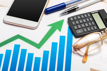 business chart showing financial success