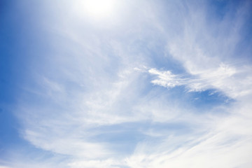 Blue sky with cloud. Clearing day and Good weather