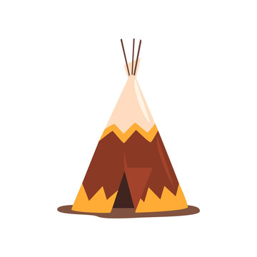 Teepee or wigwam, dwelling of north nations of Canada, Siberia, North America vector Illustration on a white background