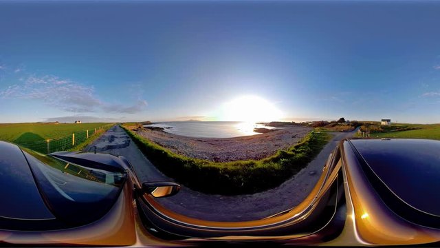 Driving through the streets of North Wales on Anglesey - United Kingdom