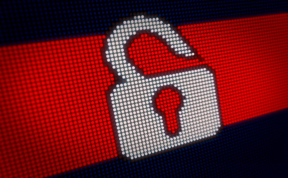 Padlock internet symbol LED