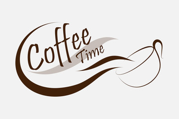 coffee time logo vector design. creative of coffee logo.coffee splash from cup and transform to coffee bean.
