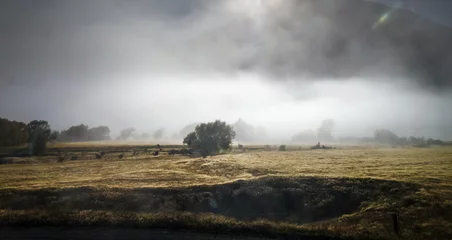 Poster Donkere wolken in de Nieuw-Zeelandse Alpen © daboost