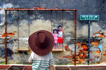 Child at Street, Penang Mural, Street art in Penang