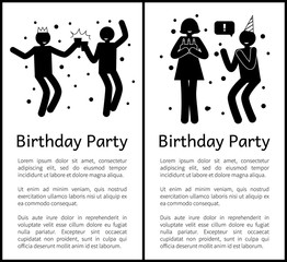 Birthday Party Posters with People that Have Fun
