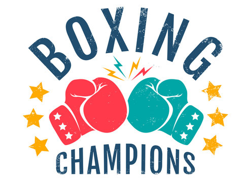 Vintage logo for boxing champions.