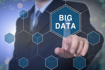 Big data business scientist presenting the concept