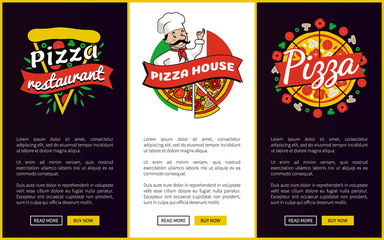Obraz premium Pizza Restaurant Web Pages Vector Illustration