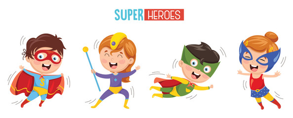 Vector Illustration Of Superheroes
