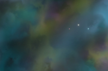 Colorful space nebula. Illustration, for use with projects on science, and education. Plasmatic nebula, deep outer space background with stars. Universe filled with stars, nebula and galaxy