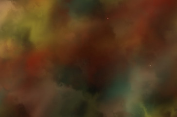 Colorful space nebula. Illustration, for use with projects on science, and education. Plasmatic nebula, deep outer space background with stars. Universe filled with stars, nebula and galaxy