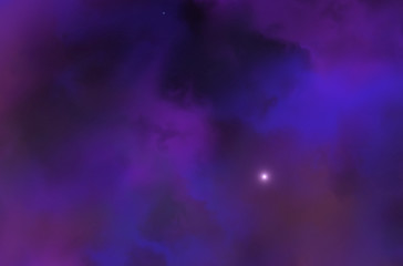 Colorful space nebula. Illustration, for use with projects on science, and education. Plasmatic nebula, deep outer space background with stars. Universe filled with stars, nebula and galaxy