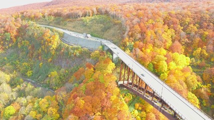 絶景、紅葉城ヶ倉大橋