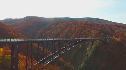 絶景、紅葉城ヶ倉大橋