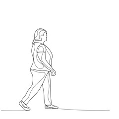  sketch a woman is walking