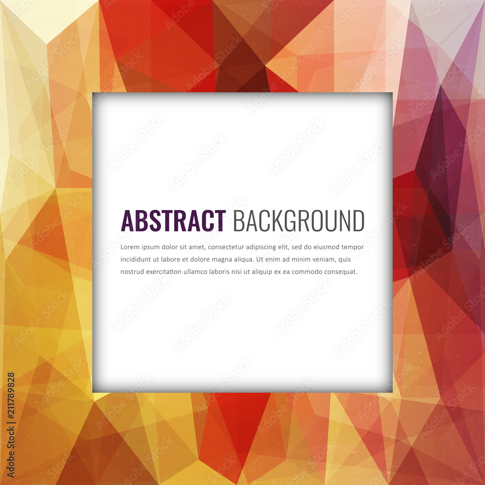 Wall mural polygonal background with abstract multicolored mosaic. vector