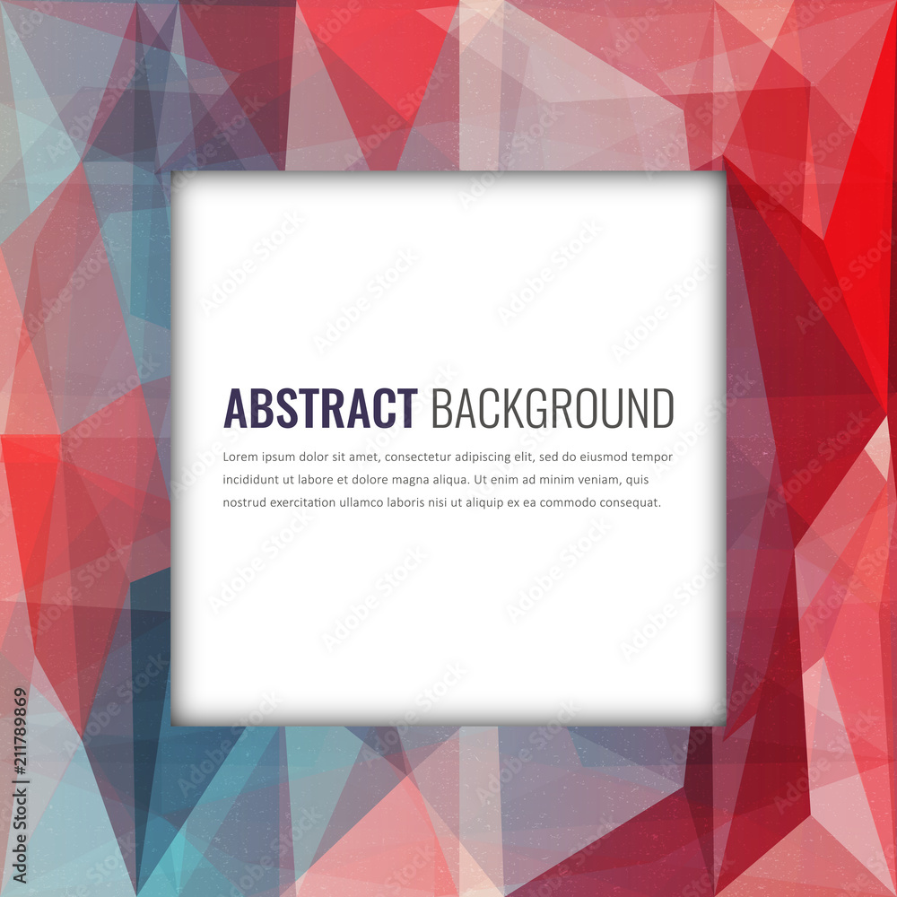 Wall mural polygonal background with abstract multicolored mosaic. vector