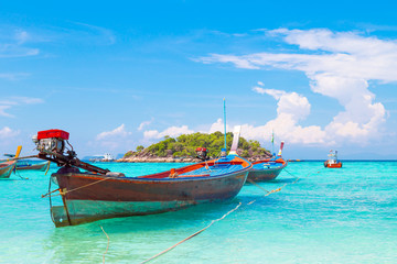 Long tail boat on the beach: Koh Lipe, Satun, Thailand