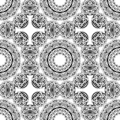 Decorative floral wallpaper for interior design. Modern geometric ornament. Seamless vector illustration.