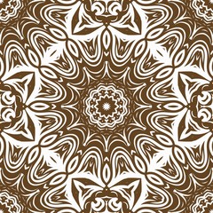 vector illustration. pattern with floral mandala, decorative border. design for print fabric, bandana