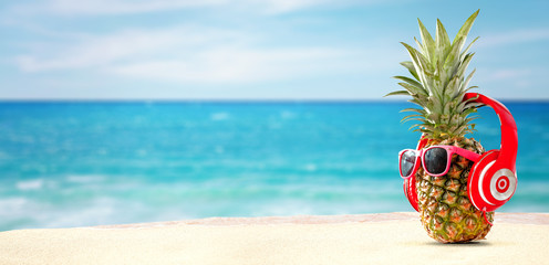 pineapple and beach space 