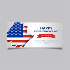 USA Independence day 4th July poster design.  illustration.